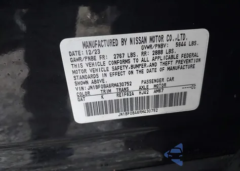 2024 Nissan Ariya Evolve+ z USA, uszkodzony, nr VIN JN1BF0BA6RM430752